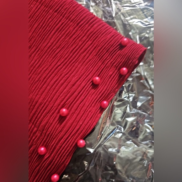 Solid Color Beaded Bubble Long Scarf Turban Elegant Women Shawl Headwear - Picture 2 of 2